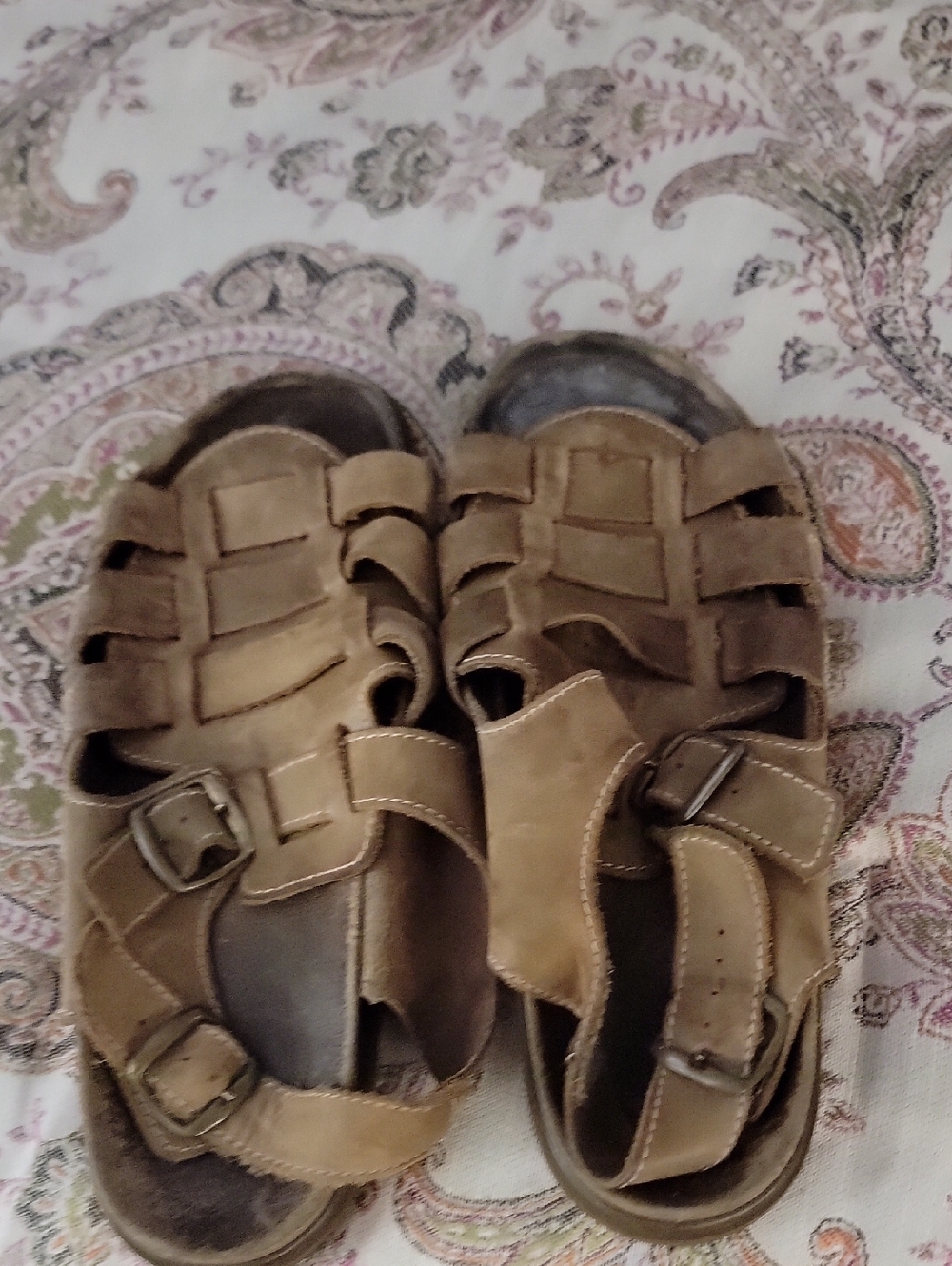 Bass Men's Brown Leather Fisherman Sandals